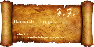 Harmath Frigyes névjegykártya